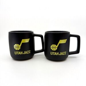 Utah Jazz Mug Set Black Ceramic Coffee Cups Two Pack New